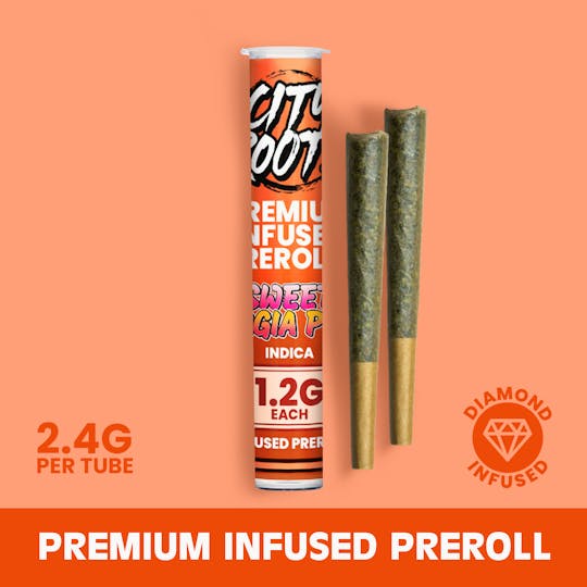 City Roots - Sweet Georgia Peach (Indica) 2pk Infused Prerolls 2.4g - 1