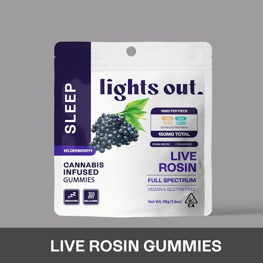 Lights Out - Elderberry (2:1 THC:CBN) Sleep Live Rosin Nano Edible 150mg - 1