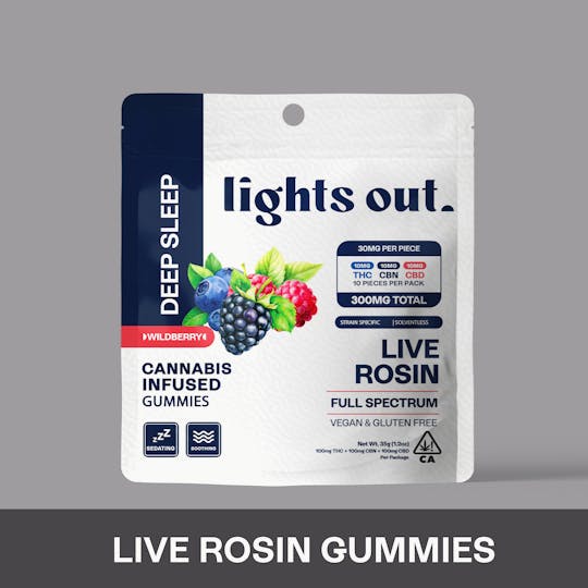 Lights Out - Wildberry (1:1:1 THC:CBN:CBD) Deep Sleep Live Rosin Nano Edible 300mg - 1