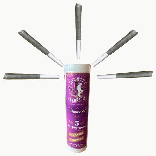 Country Cannabis - Grape OG | Infused Pre-Roll | 1G | 5pk - 1