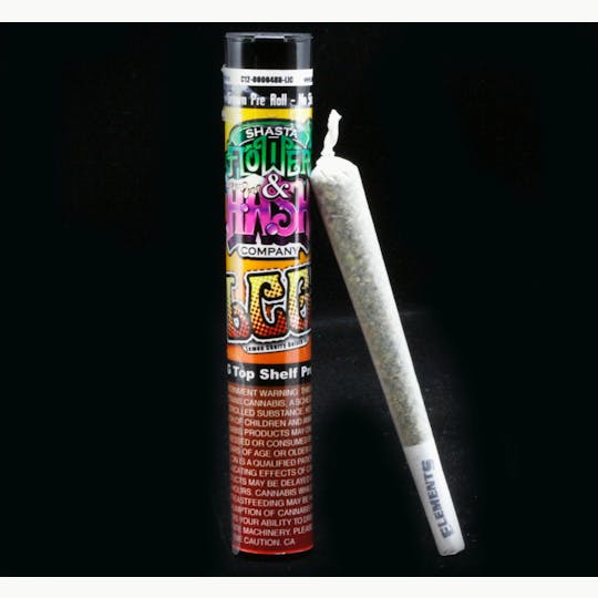 Shasta Flower and Hash Company - Shasta Flower Co. Lemon Cherry Gelato 2.0 Preroll 1g - 1