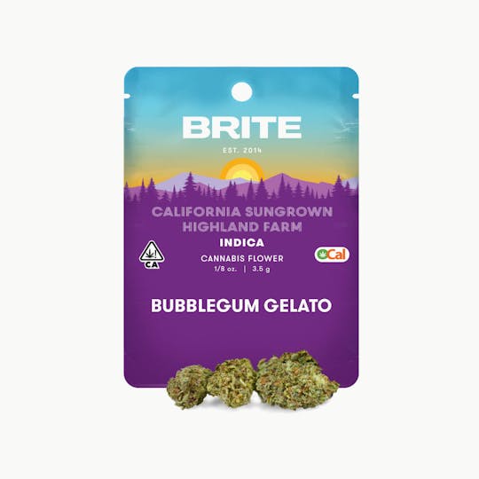 Brite Labs - BRITE Highland OCal Sun-Grown Flower (3.5g) - Indica - Bubblegum Gelato - 1