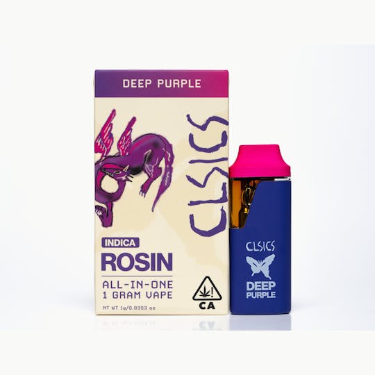 CLSICS Rosin & Rosin Infused Pre Rolls - Deep Purple - LIVE ROSIN ALL IN ONE VAPE 1g - 1