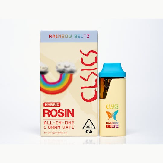 CLSICS Rosin & Rosin Infused Pre Rolls - Rainbow Beltz - LIVE ROSIN ALL IN ONE VAPE 1g - 1