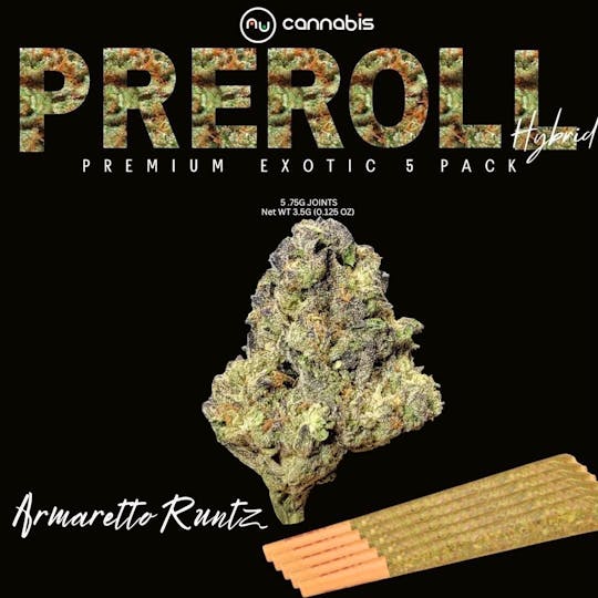 Nu Cannabis Brand - NuCannabis - Amaretto Runtz 5 Pack - PRE ROLL INFUSED - 1