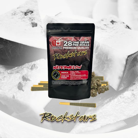 710Trading - Rockstars - 28g Pre Roll Pack - Watermelon - 1