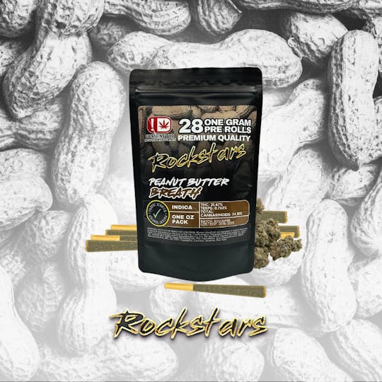 710Trading - Rockstars - 28g Pre Roll Pack - Peanut Butter Breath - 1
