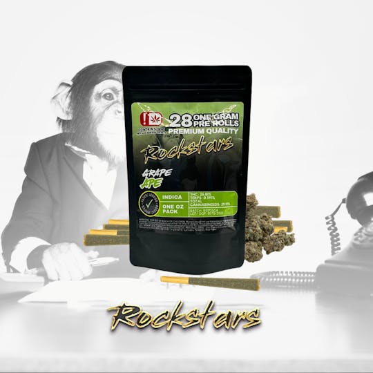 710Trading - Rockstars - 28g Pre Roll Pack - Grape Ape - 1