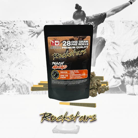 710Trading - Rockstars - 28g Pre Roll Pack - Peach Mango - 1