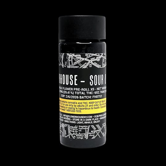 FlowerHouse New York - Sour Diesel 0.5g Infused Preroll 5pk - 1