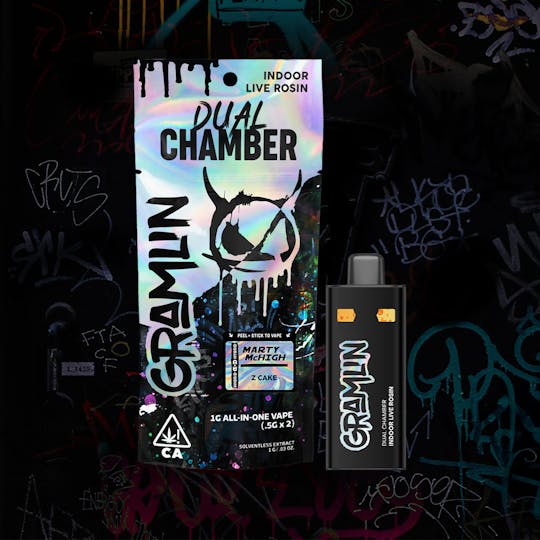 Gramlin - Z Cake x MartyMcHigh - Dual Chamber Live Rosin AIO Vape 1g - 1