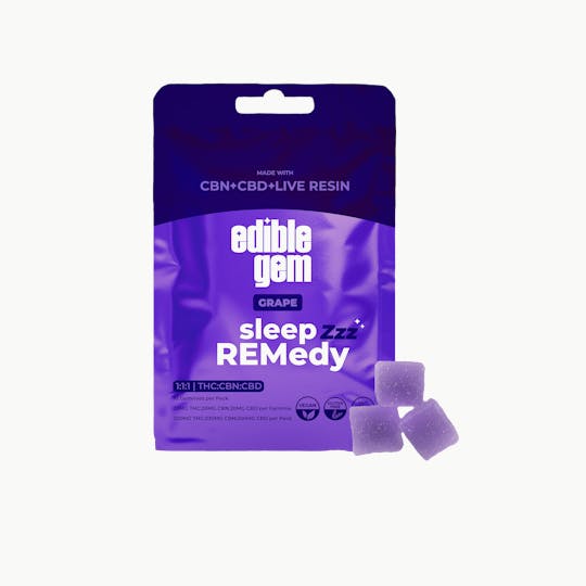 Edible Gem - Edible Gem - Sleep REMedy 1:1:1 CBN:CBD - Live Resin Gummies - Grape - 1