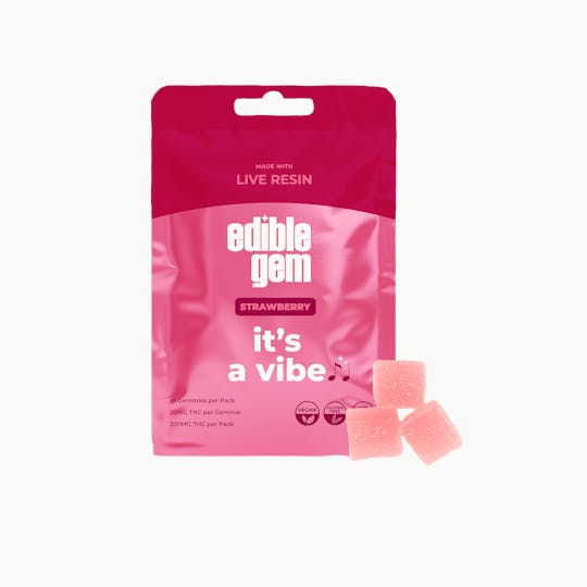 Edible Gem - Edible Gem - It's a Vibe - Live Resin Gummies - Strawberry - 1