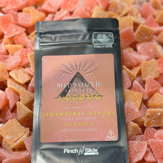 MidSouth Extracts - Gummies - 1000mg - Strawberry Banana - 1