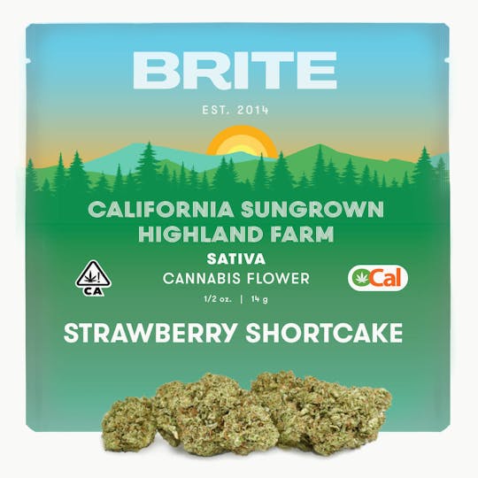 Brite Labs - BRITE Highland OCal Sun-Grown Flower (14g) - Sativa - Strawberry Shortcake - 1