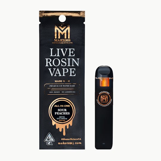 Master Makers - SOUR PEACHES - Live Rosin Vape - Signature Line / All-In-One - 1