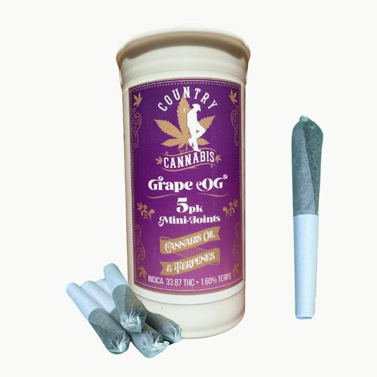 Country Cannabis - Grape OG | Mini Infused Pre-Roll | 2G | 5pk - 1