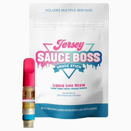 Jersey Sauce Boss - Live Resin Sauce Stick (500mg Cartridge) - Strawberry Cotton Candy - 1
