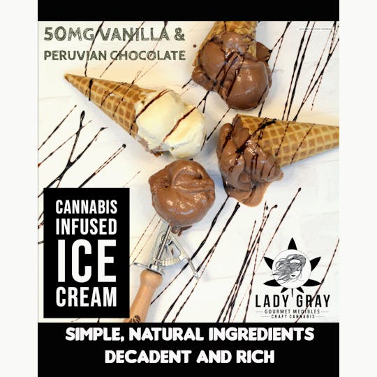 Lady Gray Gourmet Medibles - Lady Gray - Ice Cream - Peruvian Chocolate - 1