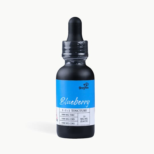 Green Truck - Green Truck - Tincture: 1:1:1 THC/CBD/CBG - Anti Inflammatory - Blueberry - 1