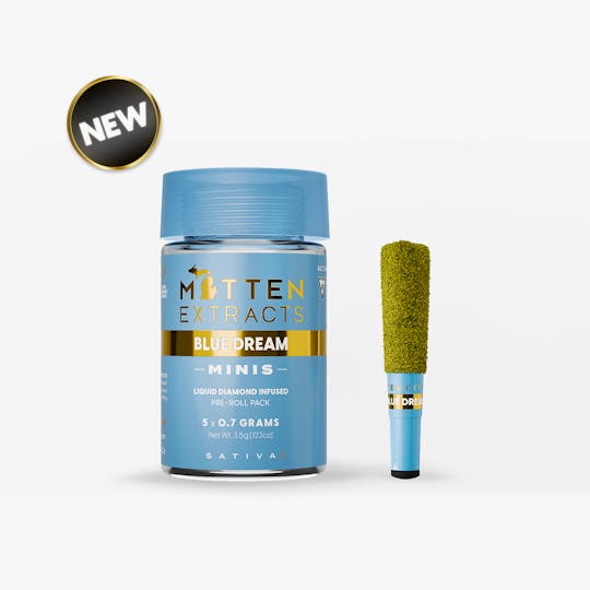 Mitten Extracts - Mitten Extracts Minis | Infused Pre-Rolls 3.5g | 5 Pack - Blue Dream - 1