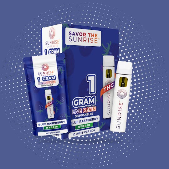 Sunrise Cannabis - Blue Raspberry - 1g Live Resin Disposable Vape - 1