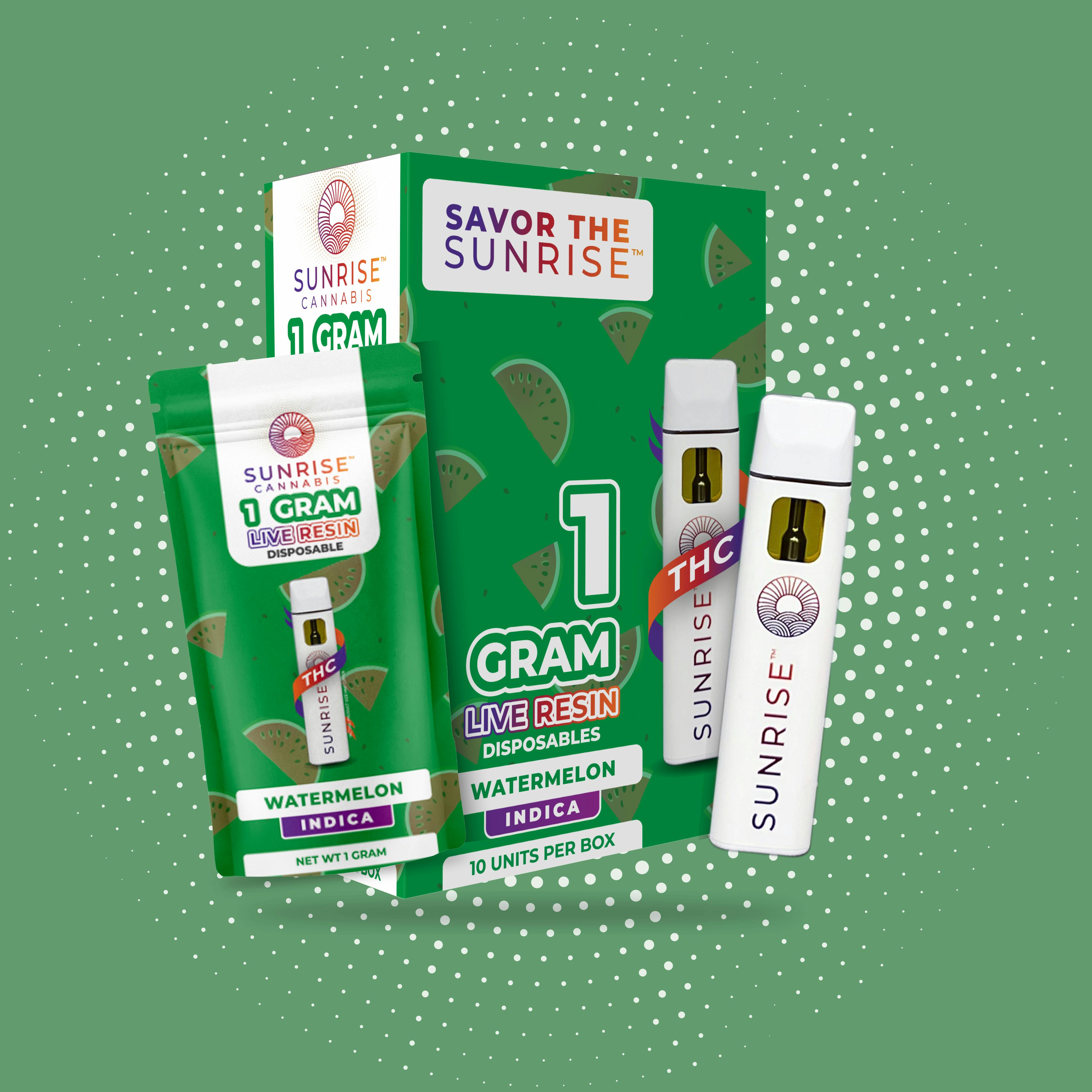Sunrise Cannabis - Watermelon - 1g Live Resin Disposable Vape - 1