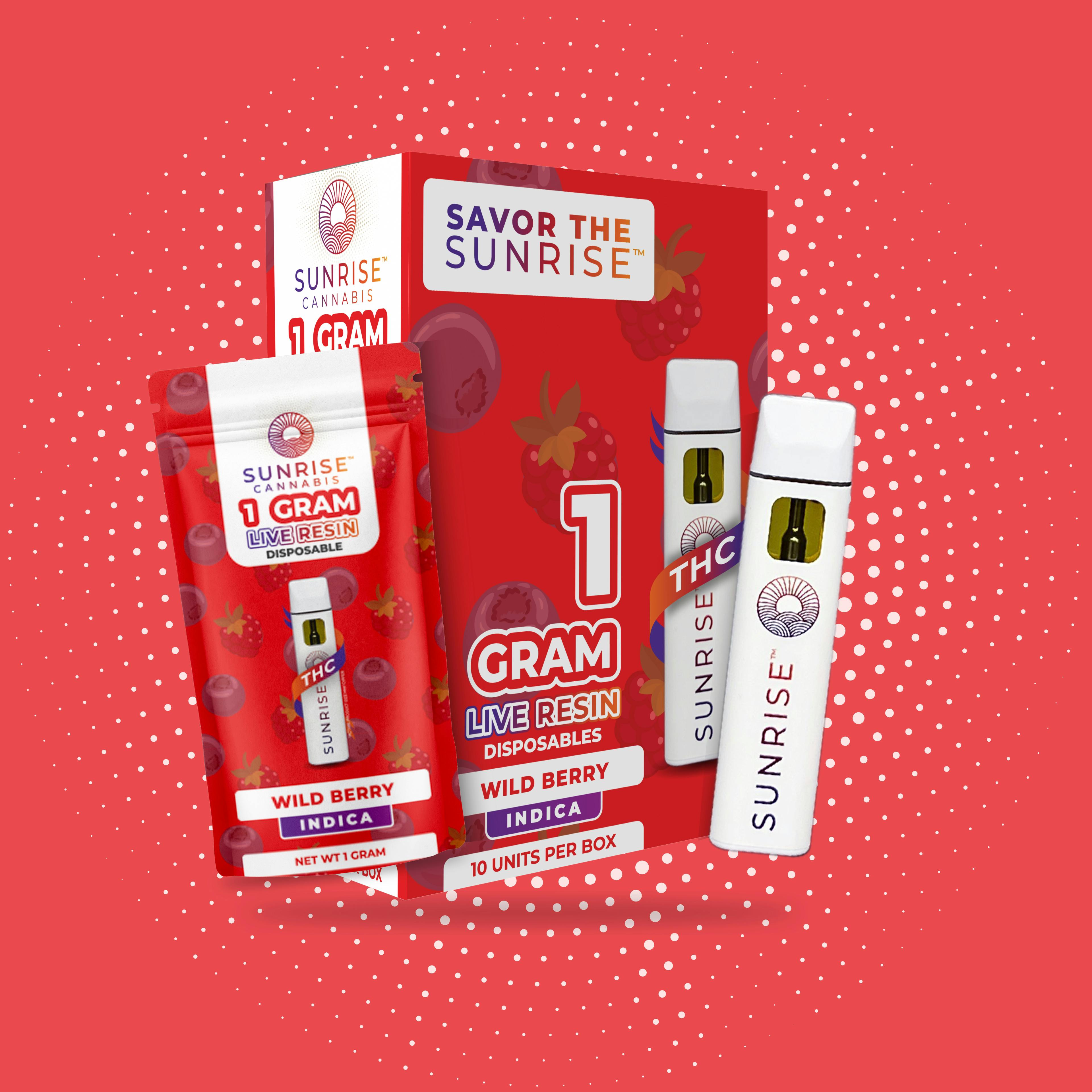 Sunrise Cannabis - Wild Berry - 1g Live Resin Disposable Vape - 1