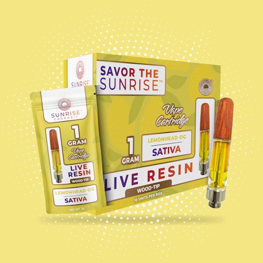 Sunrise Cannabis - Lemonhead OG - 1g Live Resin Wood-Tip Vape Cartridge - 1