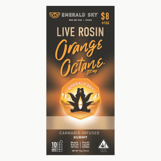 Emerald Sky - Emerald Sky Live Rosin Single Gummy - Orange Octane 100mg - 1