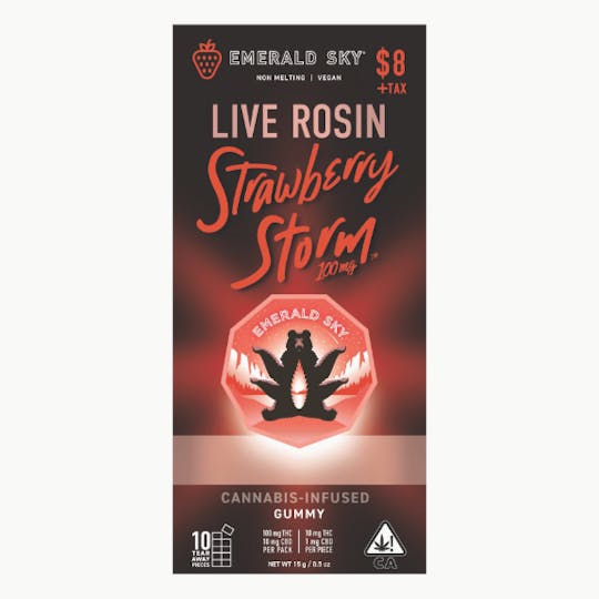 Emerald Sky - Emerald Sky Live Rosin Single Gummy - Strawberry Storm 100mg - 1