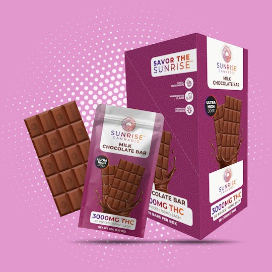 Sunrise Cannabis - 3000mg Milk Chocolate Bar - Ultra High Dose - 1