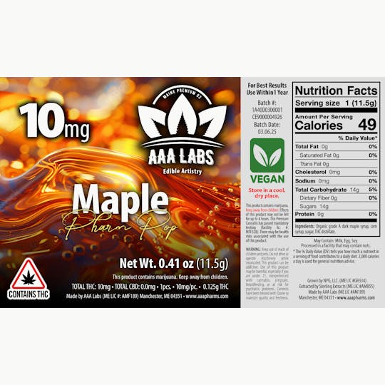 AAA Pharms - Maple AAA Pharm Pop - 10mg - 1