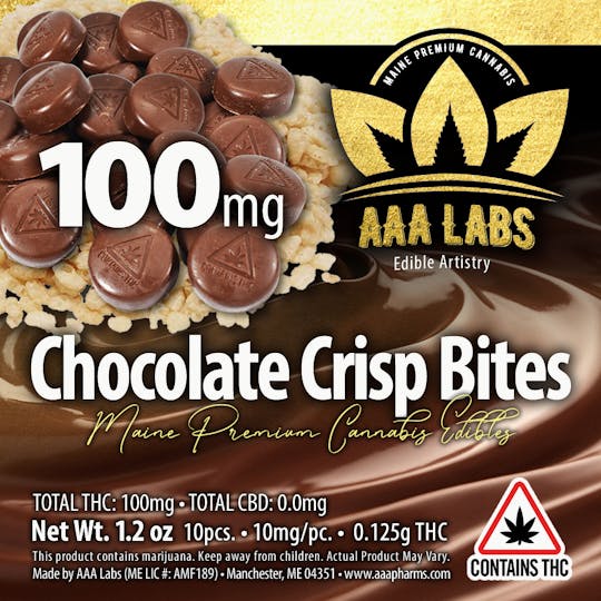 AAA Pharms - Chocolate Crisp Bites - 100mg THC Edibles - 1