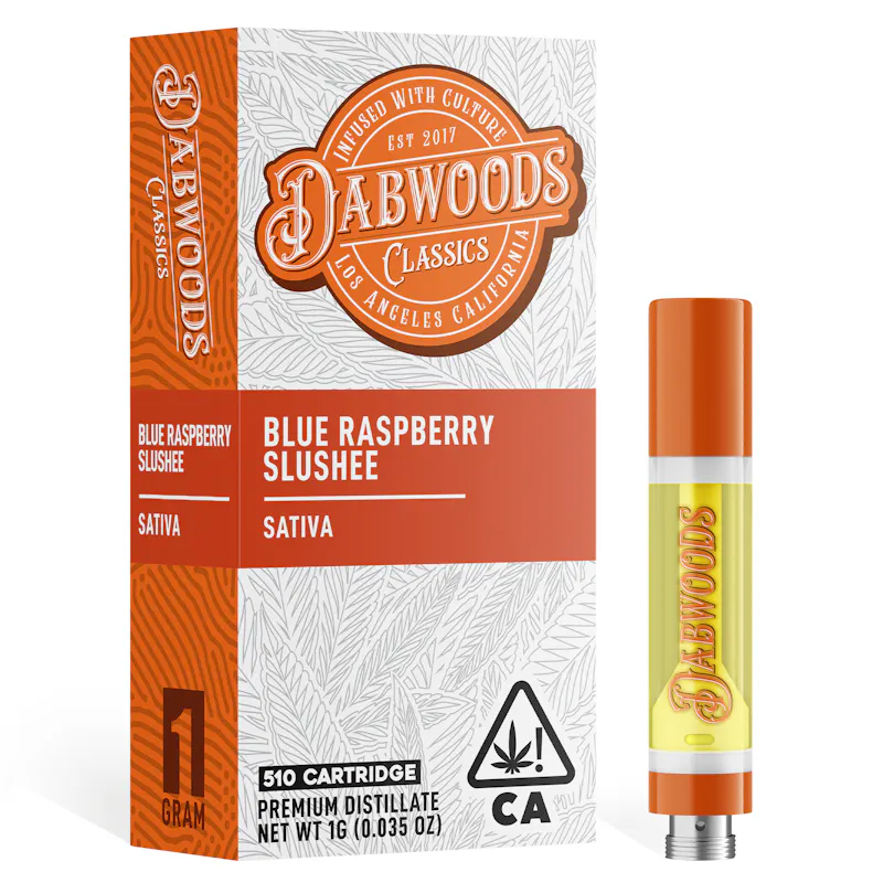 Dabwoods Blue Raspberry Slushee Vape Cart 1g cartridge