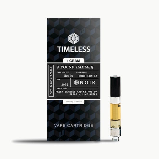 Timeless Vapes - NOIR 9 Pound Hammer 1000mg Vape Cartridge - 1