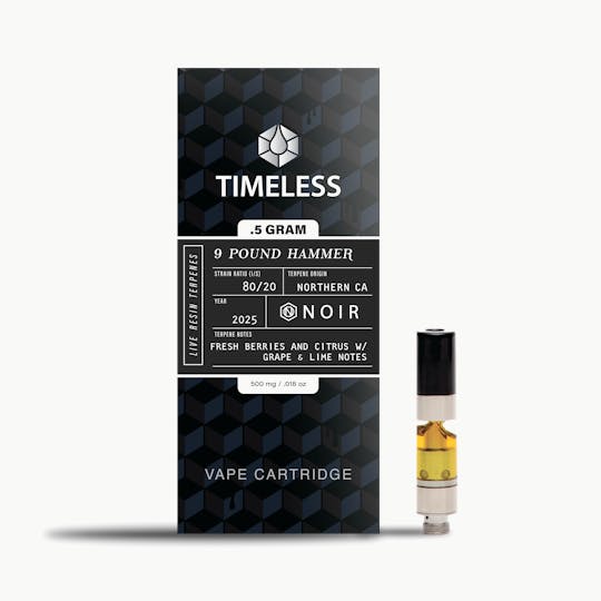 Timeless Vapes - NOIR 9 Pound Hammer 500mg Vape Cartridge - 1