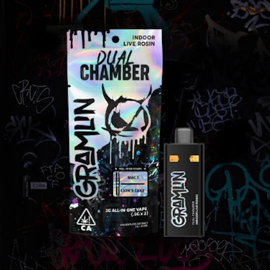 Gramlin - Lion's Cake x MAC 1 - Dual Chamber Live Rosin AIO Vape 1g - 1