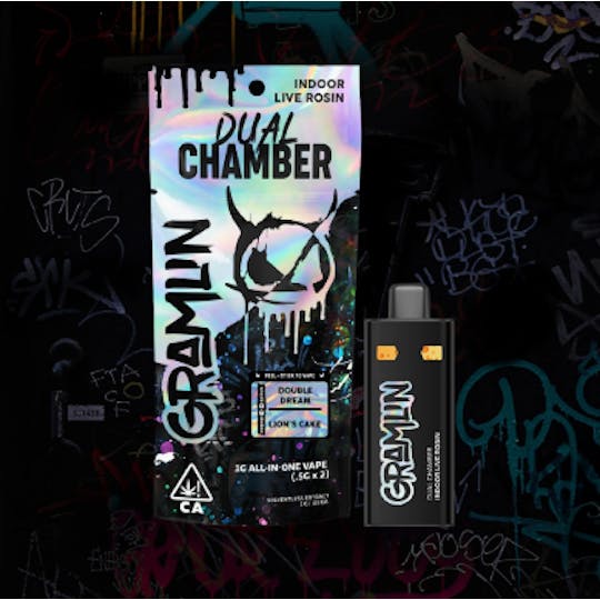 Gramlin - Lion's Cake x Double Dream - Dual Chamber Live Rosin AIO Vape 1g - 1