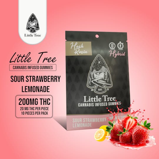 Little Tree - Little Tree Sour Strawberry Lemonade Hash Rosin Gummies – 200MG - 1