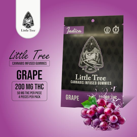 Little Tree - Little Tree Grape Distillate Gummies – 200MG - 1