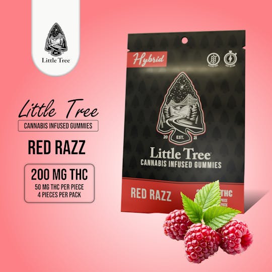 Little Tree - Little Tree Red Razz Distillate Gummies – 200MG - 1