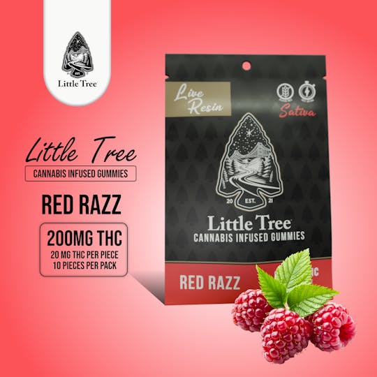 Little Tree - Little Tree Red Razz Live Resin Gummies – 200MG - 1