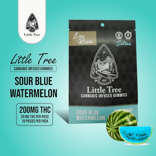 Little Tree - Little Tree Sour Blue Watermelon Live Resin Gummies β 200MG - 1