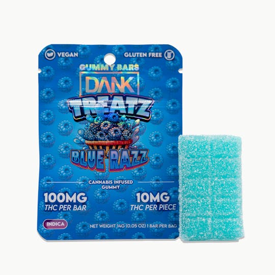 DANK - DANK TREATZ BAR - BLUE RAZZ - 100MG GUMMY BAR - 1