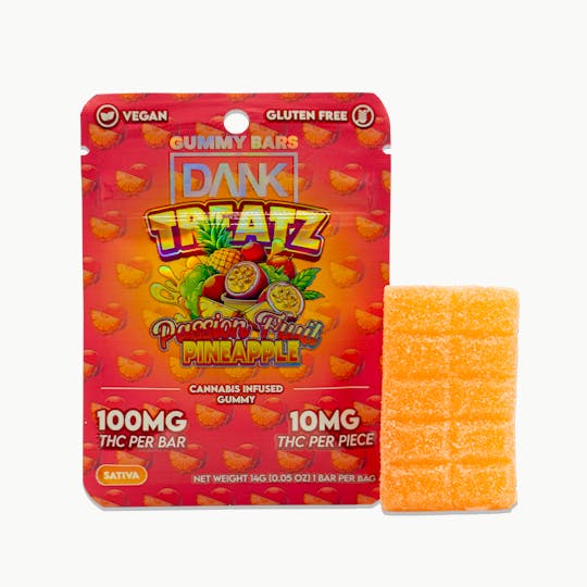 DANK - DANK TREATZ BAR - PASSIONFRUIT PINEAPPLE - 100MG GUMMY BAR - 1