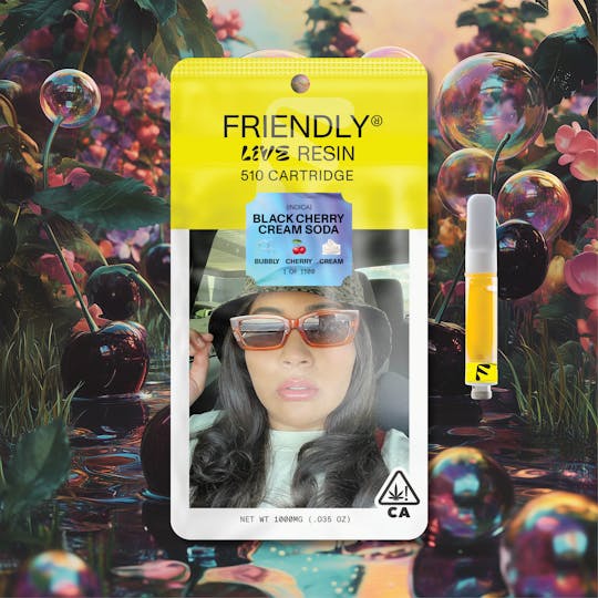 Friendly Brand - Black Cherry Cream Soda 1g Live Resin Cartridge - 1