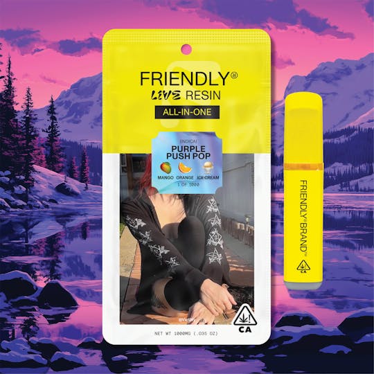Friendly Brand - Purple Push Pop 1g Live Resin ALL-IN-ONE - 1