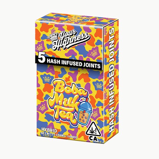 Your Highness - Boba Milk Tea – Live Hash Infused Pre-Rolls (5 Pack) - 1