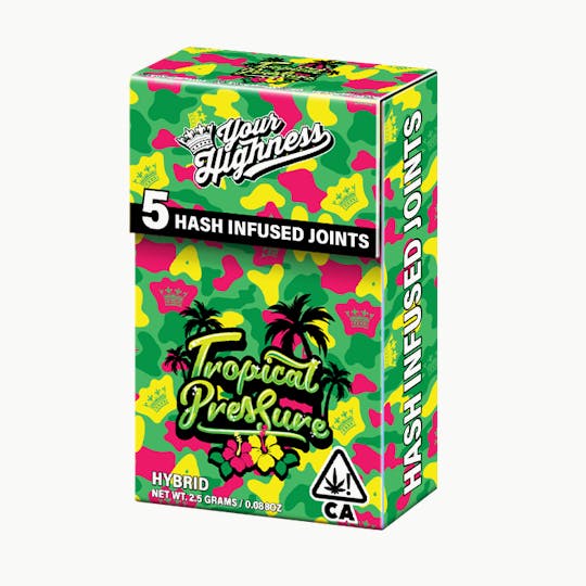 Your Highness - Tropical Pressure – Live Hash Infused Pre-Rolls (5 Pack) - 1